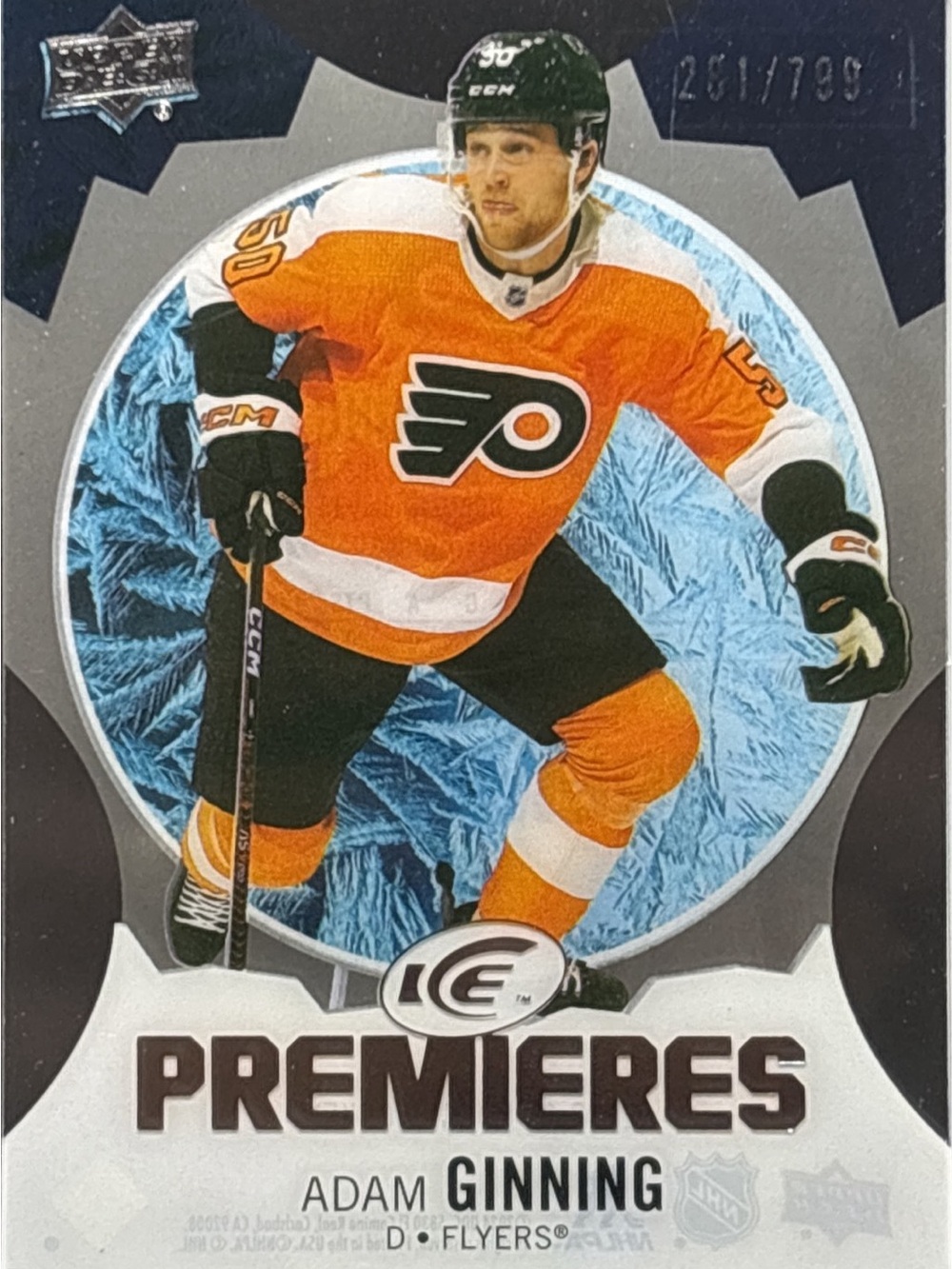 Upper Deck Adam Ginning Flyers Trading Card - Premières ICE LE 281/799